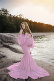 Mqtime Sexy Shoulderless Maternity Dresses Photoshoot Ruffles Pregnancy Maxi Gown Pregnant Women Dress Photography Props Mermaid Dress