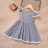 Mqtime New Girls Dress Fashion Casual Dress For Girls Navy Blue Plaid Kids Clothes Girls Child Clothing Vestidos For 2-6 Age