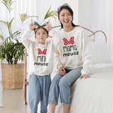 Mqtime Autumn Mother Daughter Matching Sweaters Family Set Butterfly Mom Mum Baby Mommy and Me Clothes Women Girls Cotton Sweatshirts