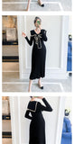 Maternity Dresses Knitted Pleated Long Pregnancy Dress Casual Loose Lace bow Maternity Clothes For Pregnant Women 2022 Autumn