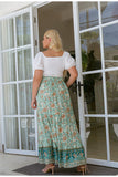 Mqtime Plus Boho plus size long skirt women Holiday print A-line floral skirts 4XL Elegant elastic waist summer bottom oversize