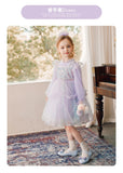 Spring Winter Long Sleeve Dress For Girls Children Birthday Wedding Party Clothing Kids Loose Mesh Hem Princess Ball Gowns 2-12Y