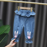 Mqtime Baby Girl Jeans Autumn  New Toddler Casual Jeans Kids Girl Fashion Harem Pants Children Clothing 1-5 Years Old Girl Clothes