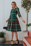 Mqtime Winter Mommy and Daughter Doll Neck Plaid Outfits New Year Christmas Family Matching Dresses Look Festival Dress