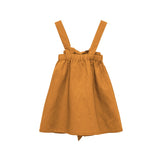 Girls Cotton-Linen Back Suspender Dress New Kids Summer Clothing Solid Overalls Children Dresses TZ35