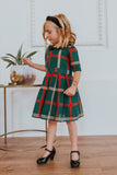 Mqtime Winter Mommy and Daughter Doll Neck Plaid Outfits New Year Christmas Family Matching Dresses Look Festival Dress