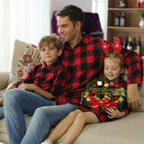 Mqtime New Year Christmas Family Matching Outfits Plaid Mother Daughter Dress Father Son Sweatshirt Mom Baby Mommy and Me Clothes