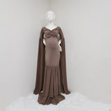 Mqtime Sexy Shoulderless Maternity Photography Props Long Dress For Pregnant Women Fancy Pregnancy Dress Elegence Maxi Gown Photo Shoot