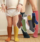 Mqtime Fashion Kids Socks Children's Solid Color Long Tube Meias Spring Autumn Soft, Breathable Sweat-absorbent Roupas Infantis Menina