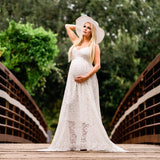 Mqtime Sexy Backless Maternity Photography Dress For Baby Shower Party Evening Pregnancy Maxi Gown White Pregnant Women Photoshoot Prop