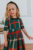 Mqtime Winter Mommy and Daughter Doll Neck Plaid Outfits New Year Christmas Family Matching Dresses Look Festival Dress