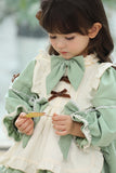 Mqtime 1 2 3 4 5 6 Years Girls Dress For Christmas Kids Girls Long Sleeve Princess Vintage Green Lolita Apron Dress Winter Fall