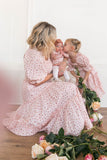 Mqtime  Mother Daughter Dress Floral Printed Family Matching Dresses Square Collar Dresses Summer Mommy and Me Clothes