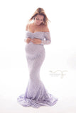 Mqtime 2023 Mermaid Maternity Dresses For Photo Shoot Lace Maxi Maternity Gown Off Shoulder Sexy Women Pregnancy Dress Photography Prop