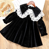 Gooporson Fashion Kids Clothes Fall Kids Dresses for Girls Velvet Long Sleeve Princess Dress Vestidos Autumn Children Costume