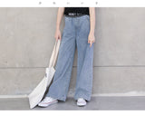 Mqtime Teenage Girls Jeans Spring Summer Casual Fashion Loose Blue Kids Leg Wide Pants School Children Trousers 6 8 10 12 Year