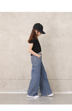 Mqtime Teenage Girls Jeans Spring Summer Casual Fashion Loose Blue Kids Leg Wide Pants School Children Trousers 6 8 10 12 Year