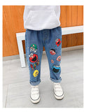 Brand Kids Cartoon Trousers Pant Fashion Girls Jeans Children Boys Jeans Kids Fashion Denim Pants Baby Jean Infant Clothing