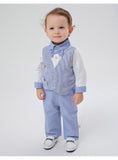 Mqtime Fashion Children Suit Baby Boys Clothes Newborn Tracksuit Formal Dresses Romper+Pant 2 Pieces Costumes For Children 0-2Y