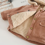 Fashion Baby Girl Boy Winter Jean Hooded Jacket Fur In One Thick Infant Toddler Child Warm Coat Blazer Outwear Baby Clothes 1-7Y