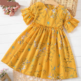 Mqtime Humor Bear Girls Dress Summer New Style Princess Dress Openwork Embroidered Dress Cute Vest Dress Girls Clothing