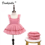 Mqtime 2Pcs Summer Baby Girl Pink Black Princess Tulle Tutu Dress with Cute Panties Spanish Vintage Dress for Girls Christening Gowns