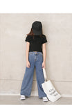 Mqtime Teenage Girls Jeans Spring Summer Casual Fashion Loose Blue Kids Leg Wide Pants School Children Trousers 6 8 10 12 Year