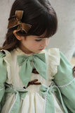 Mqtime 1 2 3 4 5 6 Years Girls Dress For Christmas Kids Girls Long Sleeve Princess Vintage Green Lolita Apron Dress Winter Fall