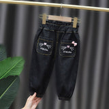 Mqtime Baby Girl Jeans Autumn  New Toddler Casual Jeans Kids Girl Fashion Harem Pants Children Clothing 1-5 Years Old Girl Clothes