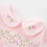 Mqtime Spring and Autumn Kids Clothing Baby Girl Dress Infant Flowers Embroidery Long-sleeve Sweet Princess Dress Baby Girl Clothes