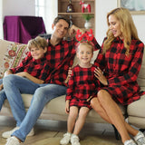 Mqtime New Year Christmas Family Matching Outfits Plaid Mother Daughter Dress Father Son Sweatshirt Mom Baby Mommy and Me Clothes