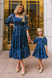 Mqtime  Mother Daughter Dress Floral Printed Family Matching Dresses Square Collar Dresses Summer Mommy and Me Clothes