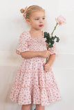 Mqtime  Mother Daughter Dress Floral Printed Family Matching Dresses Square Collar Dresses Summer Mommy and Me Clothes