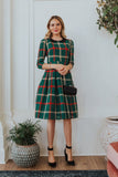 Mqtime Winter Mommy and Daughter Doll Neck Plaid Outfits New Year Christmas Family Matching Dresses Look Festival Dress