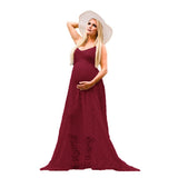 Mqtime Sexy Backless Maternity Photography Dress For Baby Shower Party Evening Pregnancy Maxi Gown White Pregnant Women Photoshoot Prop