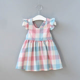 Mqtime Baby Girl Dress New Summer Korean Strap Plaid Casual Sleeveless Party Princess Dress Cute Children's Baby Kids Girls Clothing