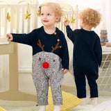 Baby Boys Girls Christmas Rompers Reindeer Knitted Cartoon Deer warm Infantil Jumpsuits Toddler girl New Year's Costume 0-18M