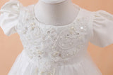 Baby Girls Christening Gown with Hat Birthday Wedding Party Baby Dresses Lace Embroidery Infant Baptism Vestidos Infantis 3-18M