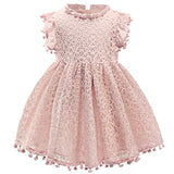 Mqtime Girls Lace Flower Dress Summer Ball Gown Brithday Dresses Infant Baby Kids Cotton Princess Party Dress Children Clothing