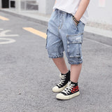 Mqtime Boys Jeans Shorts  Summer Bermuda Kids Knee Length Pants Teen Outfit size 4 6 8 10 12 years