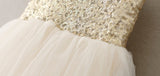 New Hot Children Baby Dress Gold Sequined Lace Sling White Tutu Dresses For Party Wedding Clothing Size 2-6Y vestido infantil