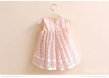 Mqtime Summer New 2-10 Years Children's Party Prom Cute Peter Pan Collar Pink White Tank Lace Bow Layered Dresses For Kids Girls