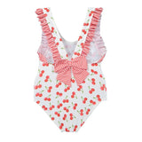 Mqtime  Baby Girl Bodysuit Bikini Toddler Infant Baby Girls Backless Pattern Printed Swimsuit with Bow Swimwear Spa Swimming with Hat