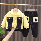 New Winter Baby Girl Clothes Suit Fashion Thick Children Coat Pants 2Pcs/set Toddler Boy Costume Infant Clothing Kids Tracksuits