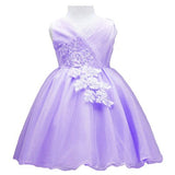 Mqtime Baby Floral Girl Wedding Dress Birthday Evening Party Dresses Baptism Clothes Teenager Children Toddler Fluffy White Vestidos