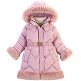 Mqtime Baby Girl Winter Thicken Coat Kids Keep Warm Mid-length Jacket Children Hooded Parka Outing Service Baby Clothing 5-10 Years Old