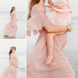 Mqtime Maternity Dresses For Photo Shoot Chiffon Pregnancy Dress Photography Props Maxi Gown Dresses For Pregnant Women Clothes New