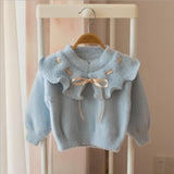 Mqtime  Autumn Winter Sweater Clothes For Girl Flower Cute knit Wear Long Sleeve Princess Pullover Kid Children Outerwear Girls Knitwear