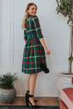 Mqtime Winter Mommy and Daughter Doll Neck Plaid Outfits New Year Christmas Family Matching Dresses Look Festival Dress