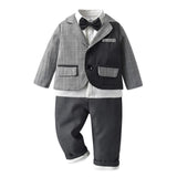 Mqtime Children Suit Baby Boys Clothes Newborn Tracksuit Formal Dresses Shirt+Pant+Coat 3Pieces Costumes For Children 0-5Y